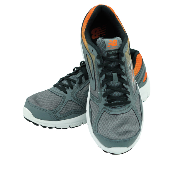 New Balance Men's M579 Br1 Ankle High Running Athletic Shoes Gray Orange 10.5