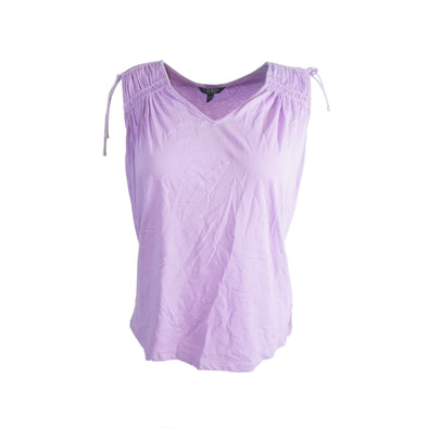 Lauren Ralph Lauren Women's Tassel Trim Clinched Top Light Purple Size XL