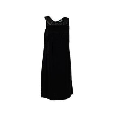 DKNY Women's Mesh Neck Sleeveless Illusion Dress Black Size Large