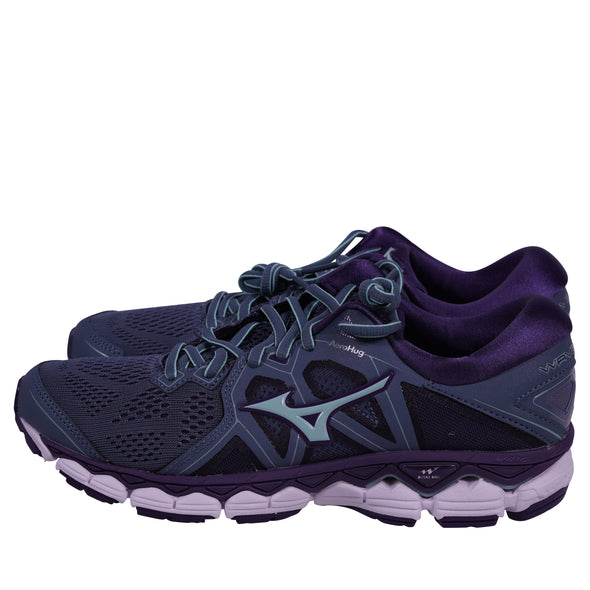 MizunoWomen's Wave Sky Running Athletic Shoes Gray Blue Purple
