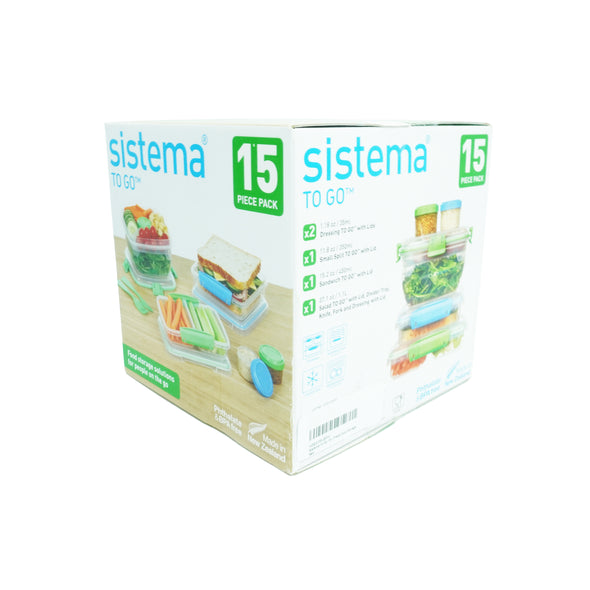 Sistema To Go 15 Piece Food Storage Container Set Plastic