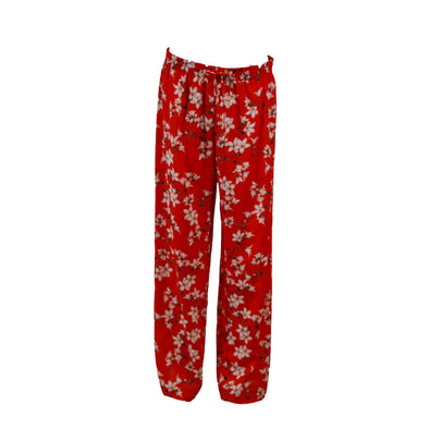 Calvin Klein Women's Floral Print Lightweight Wide Leg Pants Red Size Medium