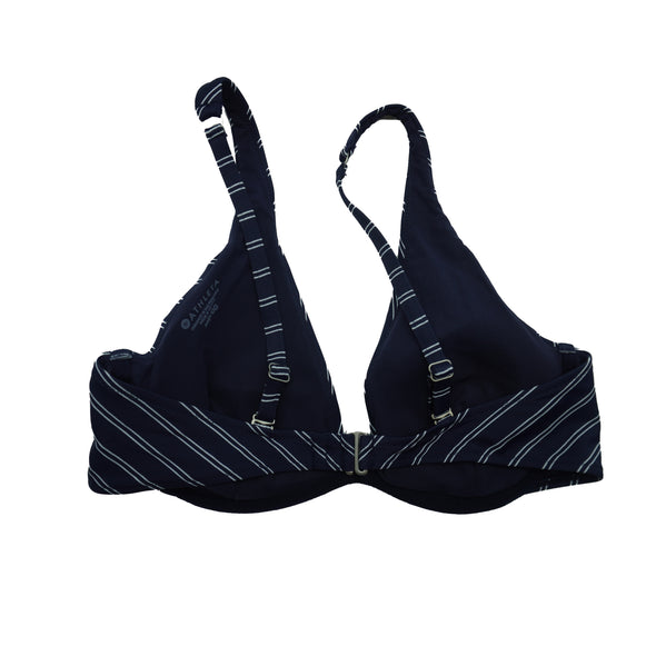 Athleta Women's Piha Plunge Bikini Top Navy Blue Size 36 D/DD