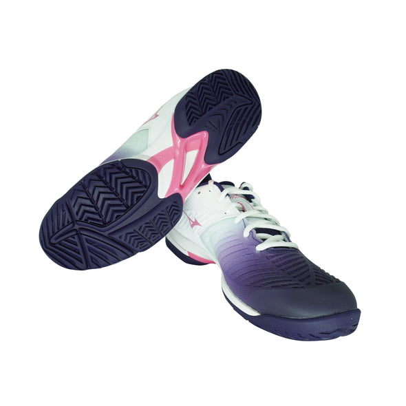 Mizuno Women's Wave Exceed Tour 3 All Count Tennis Shoes White Purple Pink