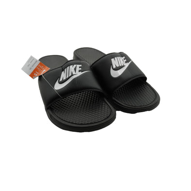 Nike Men's Benassi Just Do It Athletic Slides Sandals Black White Size 15