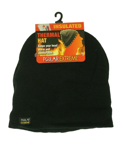 Polar Extreme Men's Thermal Insulated Beanie Hat Black