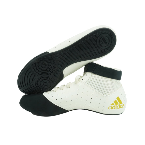 Adidas Men's Mat Dog 2.0 Wrestling Athletic Shoes White Gold Black Matte