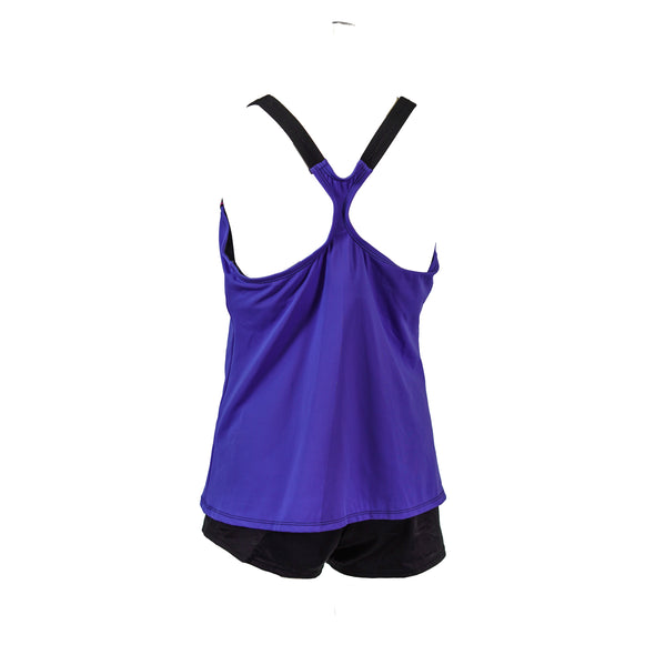 Nike Women's Tankini Short Swim Set Purple Black Size XL