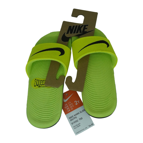 Nike Youth Girl's Kawa Slide Athletic Sandals Volt Yellow