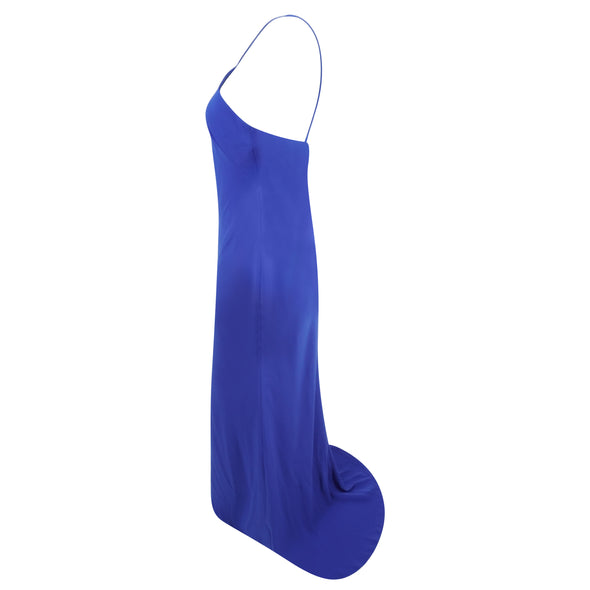 Calvin Klein Women's Keyhole Halter Full Length Gown Royal Blue Size 14