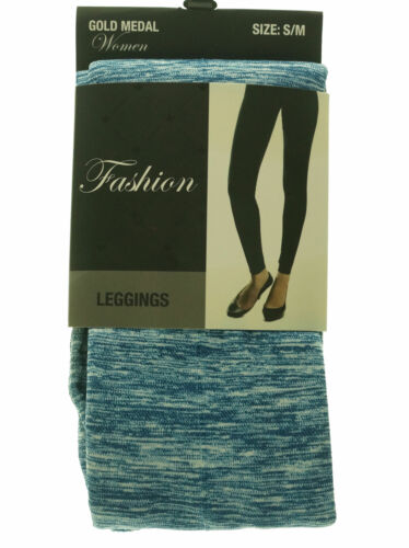 Gold Medal Women's Fashion Seamless Stretch Leggings Tie Dyed Marled Black Blue