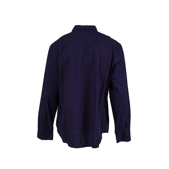 Calvin Klein Men's Single Pocket Button Front Long Sleeve Shirt Navy Blue XXL