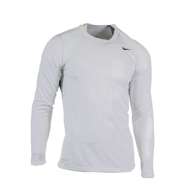 Nike Men's Legend 2.0 Long Sleeve Dri Fit Training Shirt White Black Medium