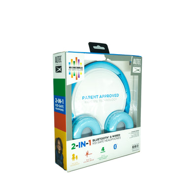 Altec Lansing Kid's 2 in 1 Bluetooth and Wired Headphones Blue