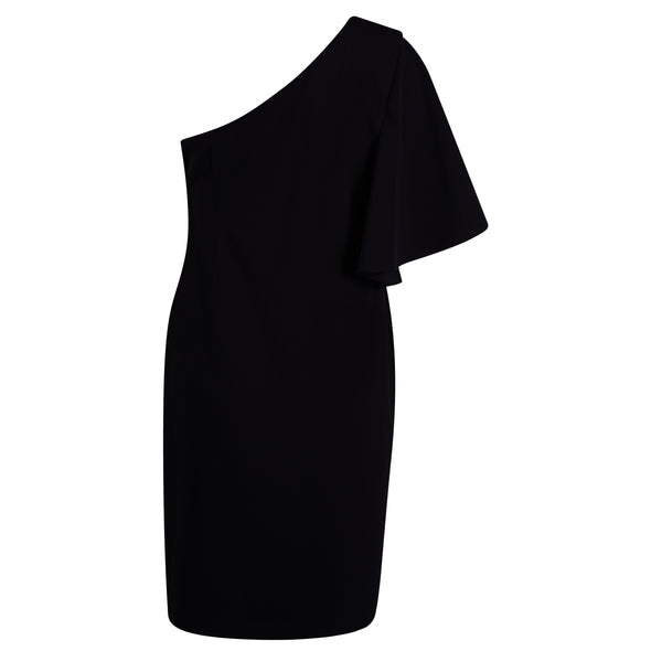 Calvin Klein Women's One Shoulder Sheath Dress Black Size 12