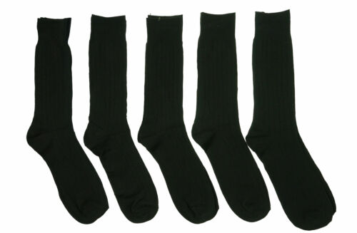 Beverly Hills Men's 5 Pair Ribbed Stretch Dress Socks Black