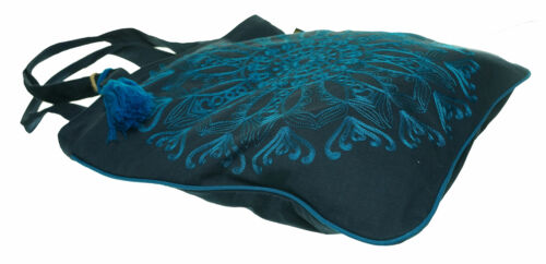 Catori Deja Embroidered Shoulder Tote Navy Blue