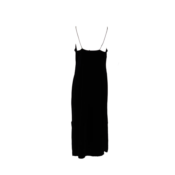 Buffalo David Bitton Women's Strappy Velvet Midi V Neck Dress Black Size Medium